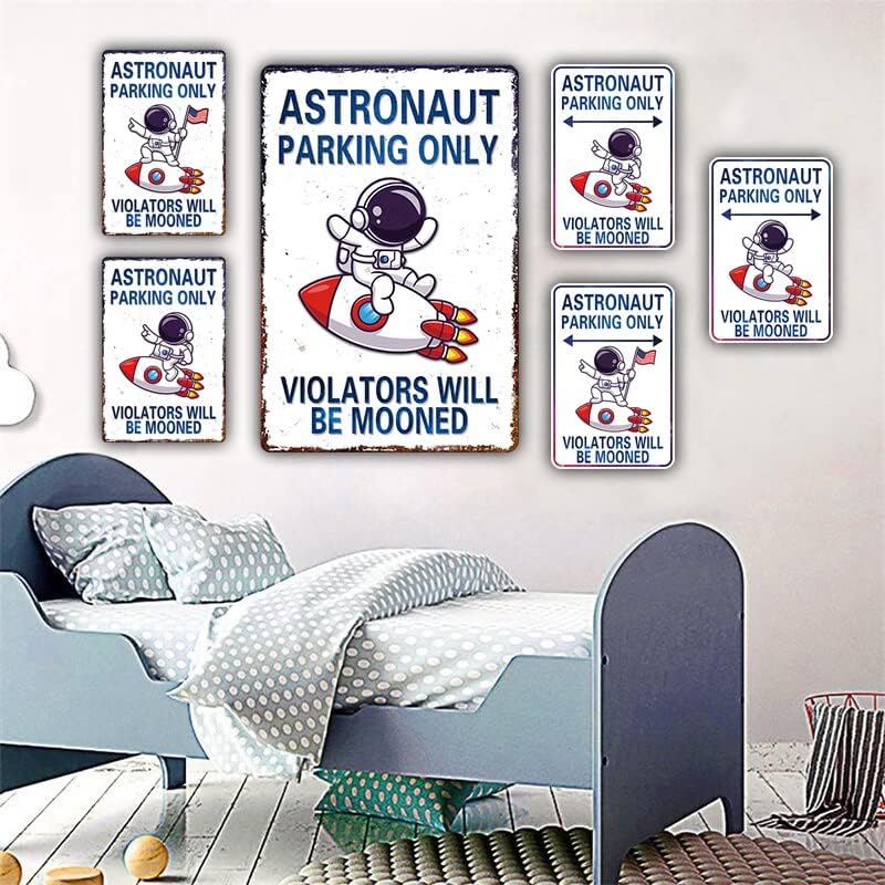 Bestylez Perfect Space Gifts for Kids - Astronaut Parking Only Sign - Outer Space Themed Decor for Boys Room | Fun Space Poster for Kids Wall Art, 8 x 12 Inch (936) - Image 3